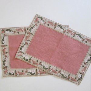 Anora Placemats Duck Lily Pad Embroidery Linen Blend Germany 12 x 17